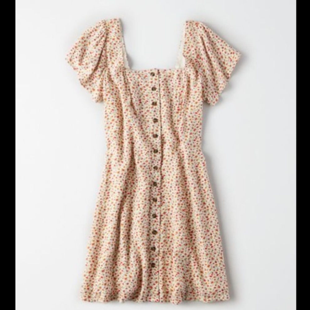 American Eagle Square Neck Floral  Dress